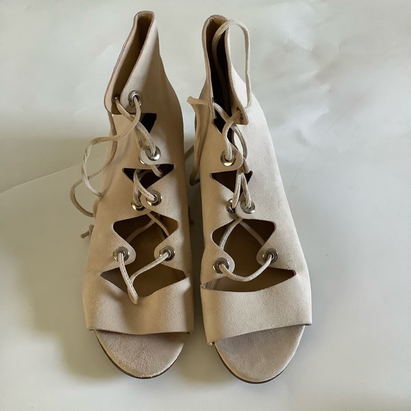 J Crew Laila Lace Up Wedge size 7.5 - Picture 4 of 9